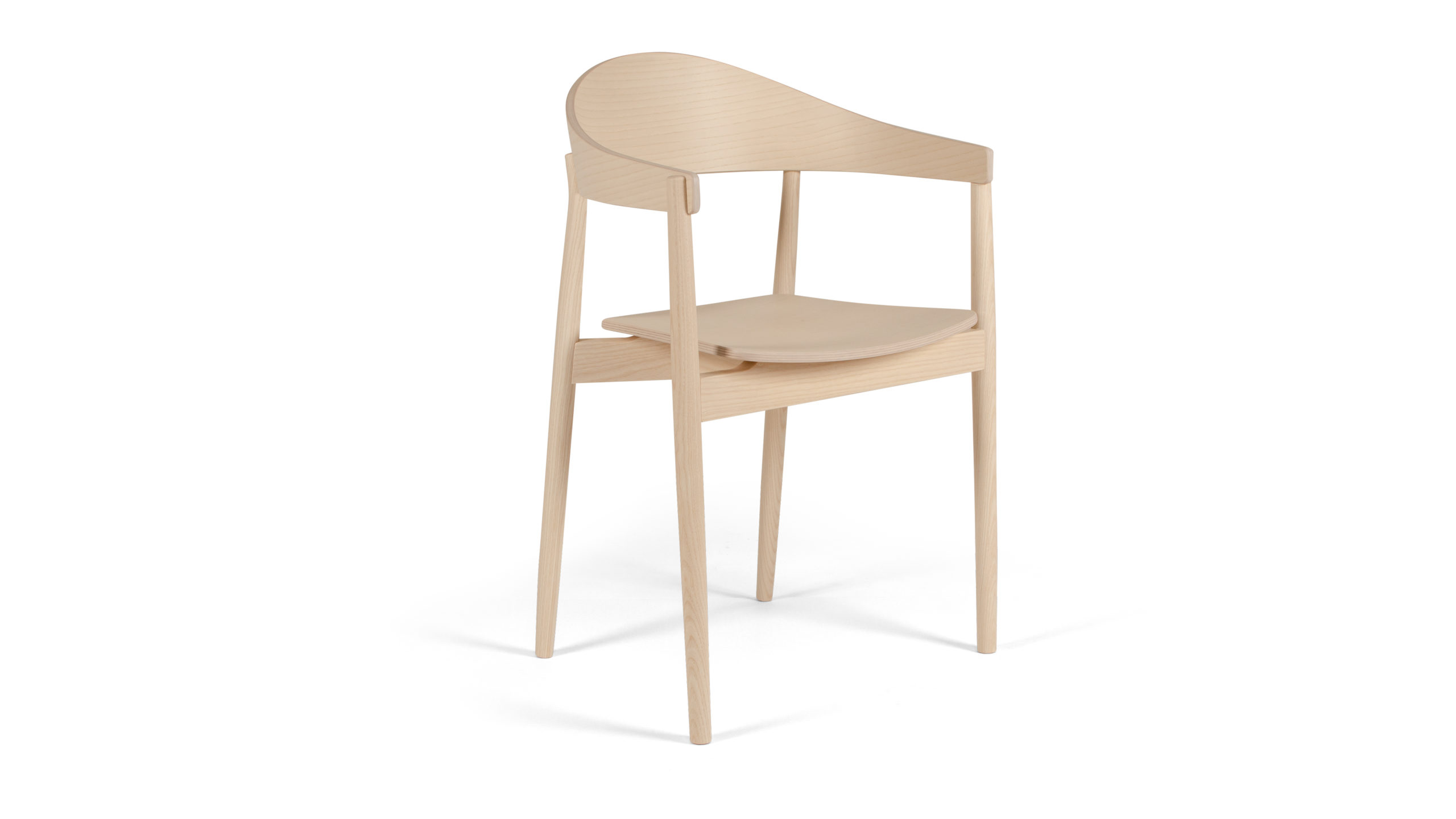 Joiner stol med stomme i massiv björk eller ask